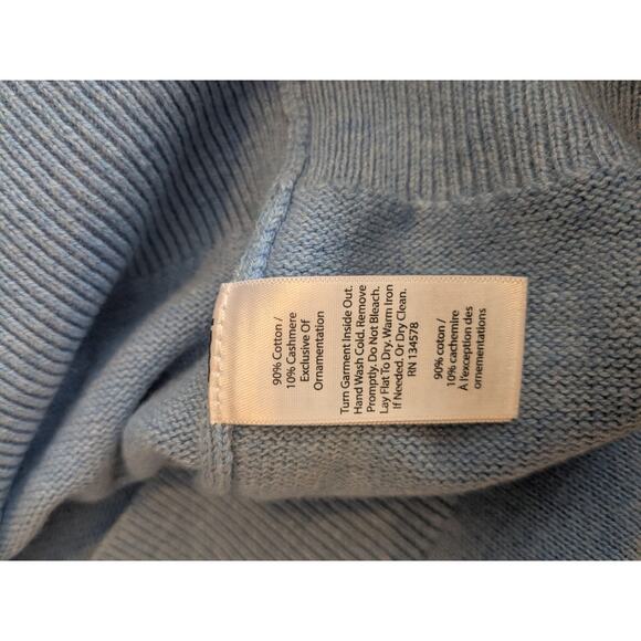 VINEYARD VINES Men's PALM BEACH Cashmere Blend 1/4 Zip Sweater XL BLUE - Picture 9 of 9